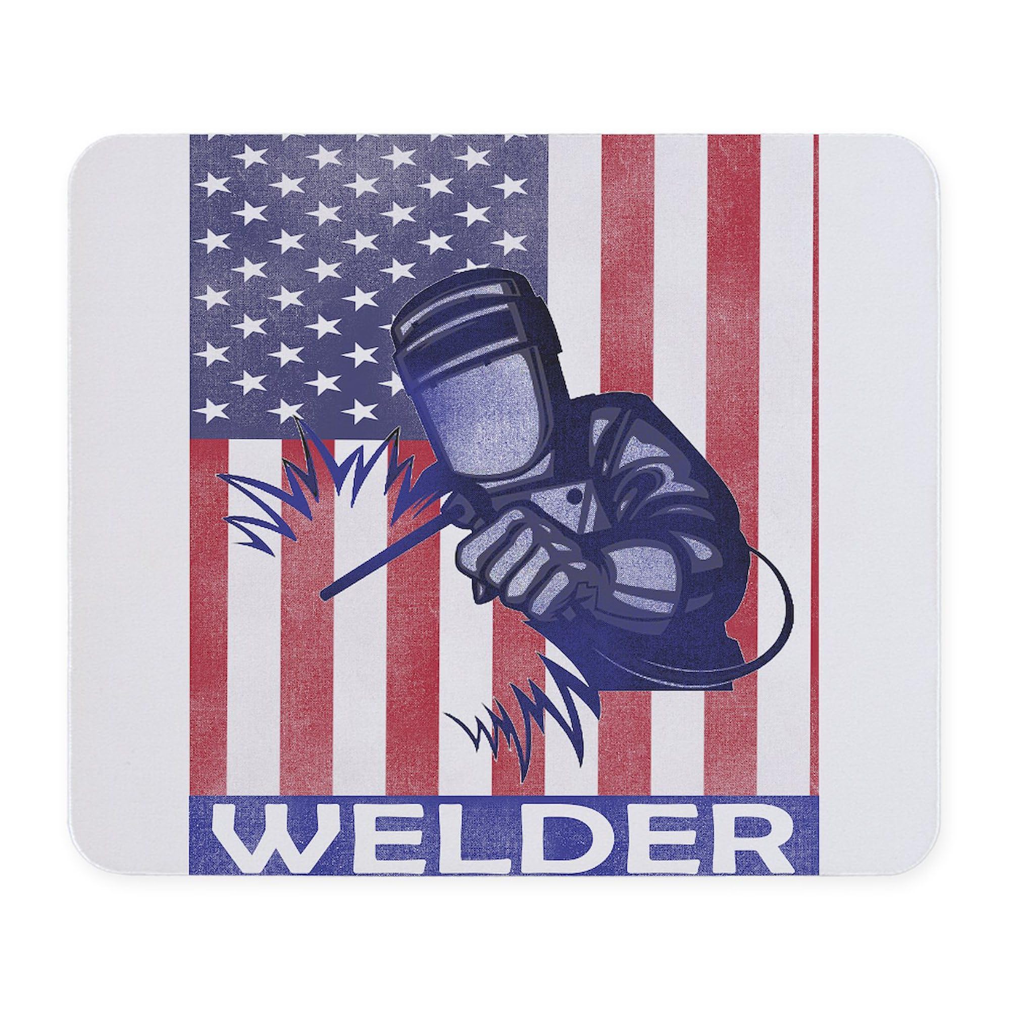CafePress American Flag Welder Design Welding Imag Mousepad Non-Slip Rubber Gaming Mousepad