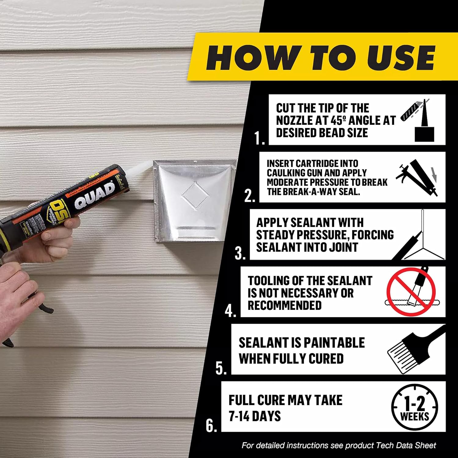 OSI QUAD White 001 Window, Door and Siding Sealant 10-Fluid Ounce Cartridge (1638674): Joint Sealants: Industrial & Scientific