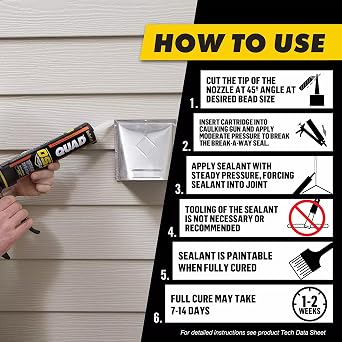 OSI Quad Window, Door and Siding Sealant Black 003, 10 fl oz, 1, Cartridge