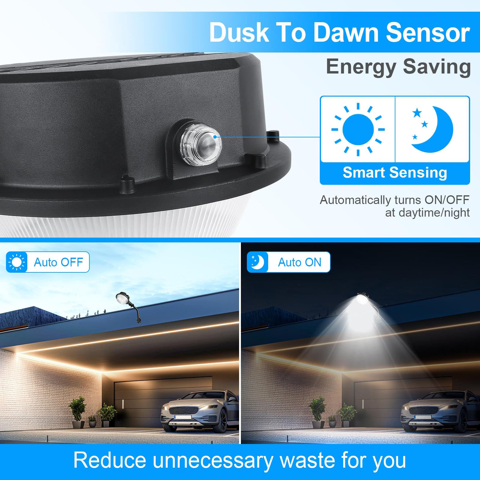 Luce Da Esterno 100W LED - Proiettore 10000LM IP66 - Accensione Automatica Notturna - Foto 4