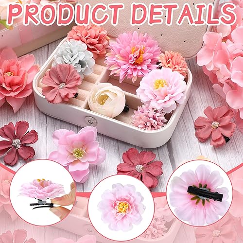 Miniatura 5 de BBTO 21 pinzas para el cabello con diseño de flores, pasadores para el cabello de mujer, accesorios para el cabello de flores, pinzas para el