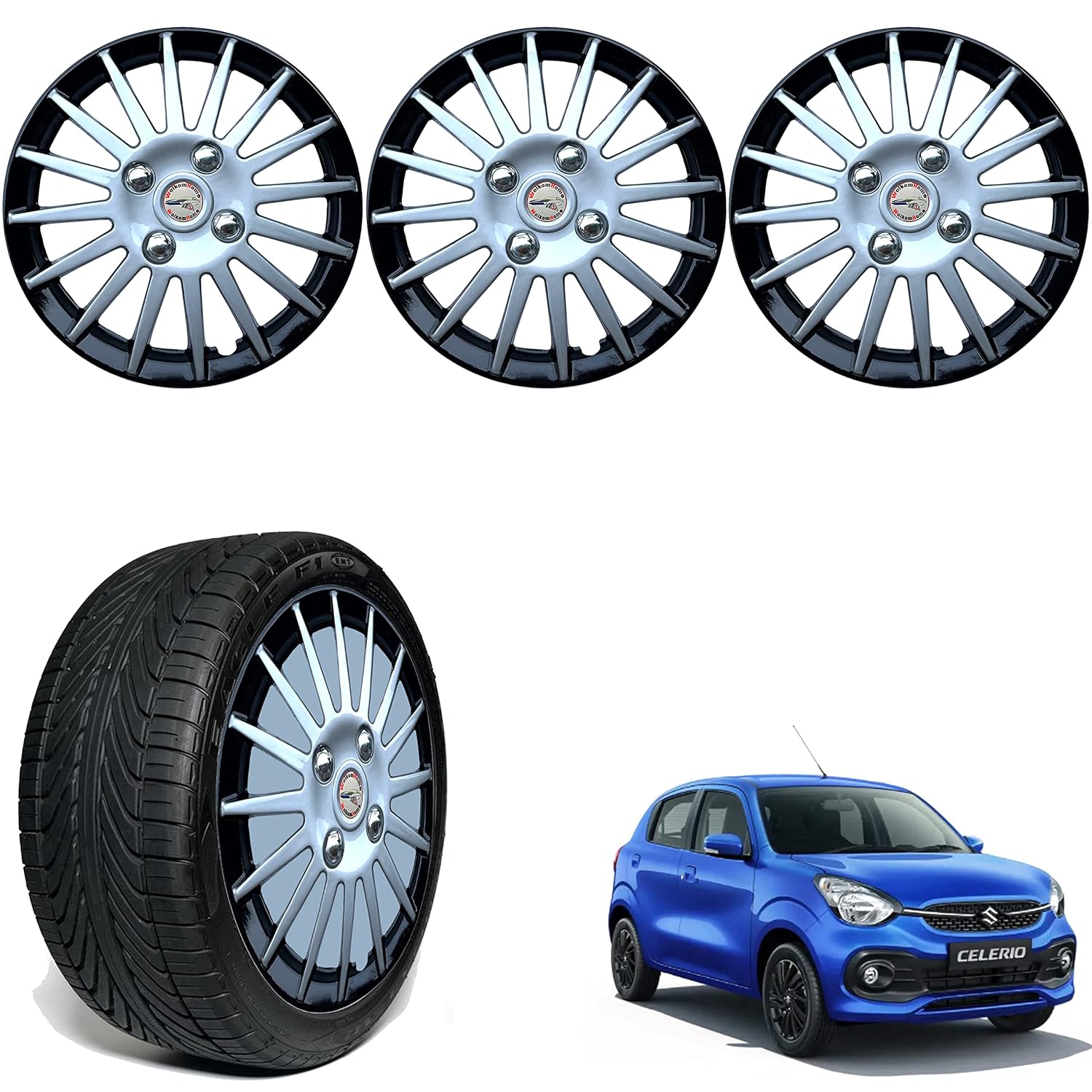 WolkomHome car Wheel cap, Hub Cap Wheelcover 14 Inch Wheel Cover Multi