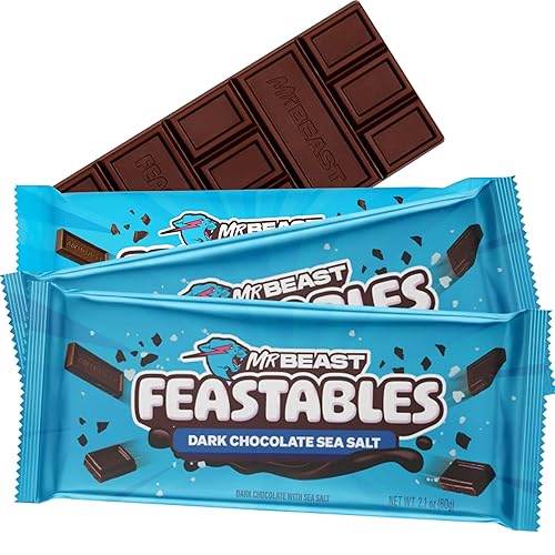 Miniatura 7 de FANTASTY MALL - Barras de chocolate Feastable Mr Beast con mantequilla de maní, chocolate con leche, chocolate negro, sal marina y almendras