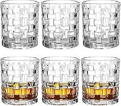 Vintage Drinking Glasses Set of 6, 10 oz Romantic Water Glasses, Heavy Duty Clear Glass Cups Embossed Vintage Glassware Set for Juice, Beverages, Beer, Cocktail, Whisky, Dinner Parties, Bars