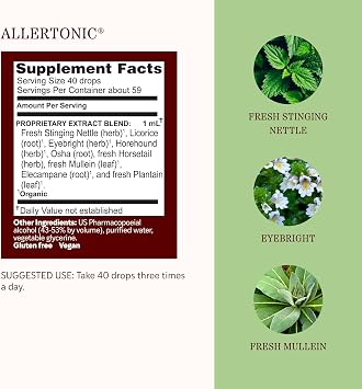 Herbs Etc. Allertonic Classic Liquid Extract, Vegan, 2 fl oz, 59 Servings