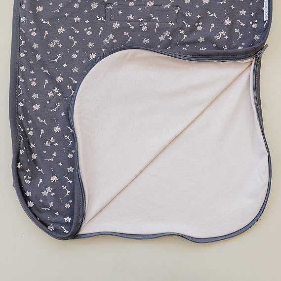 Ecolino Organic Cotton Baby Sleep Sack - 2-Way Zipper Baby Wearable Blanket - Infant to Toddler Sleeping Bag Sack - 2 Months - 2 Years - Small Flower