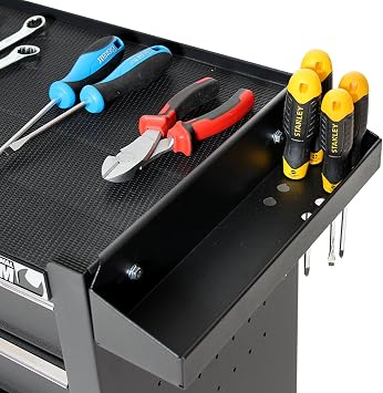 Tool Chest Heavy Duty Cart Steel Rolling Tool Box with Lockable Doors (TZ12 Black)