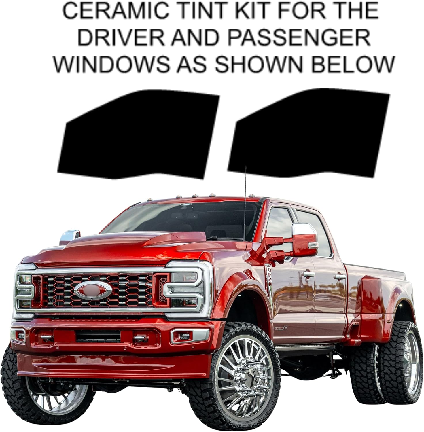 Factor Precut Ceramic Tint for Ford F 450 Crew Cab 2017-2026 to Block Over 99% Harmful UV Rays 2mil Thick Shop Grade Use Superior Heat Rejection, Professional Finish (5% All)