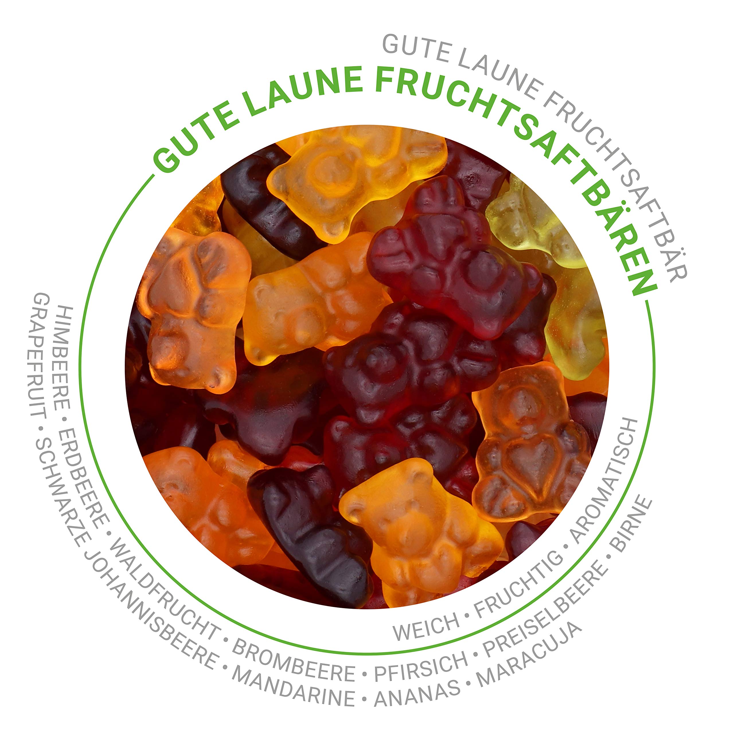 Gute Laune Fruchtsaftbär Großverpackung 3,45kg (23 x 150g) - Premium Gummibärchen mit 20% Fruchtsaft - Snacks für Büro, Konferenzraum, Empfang, Firmen & Mitarbeiter