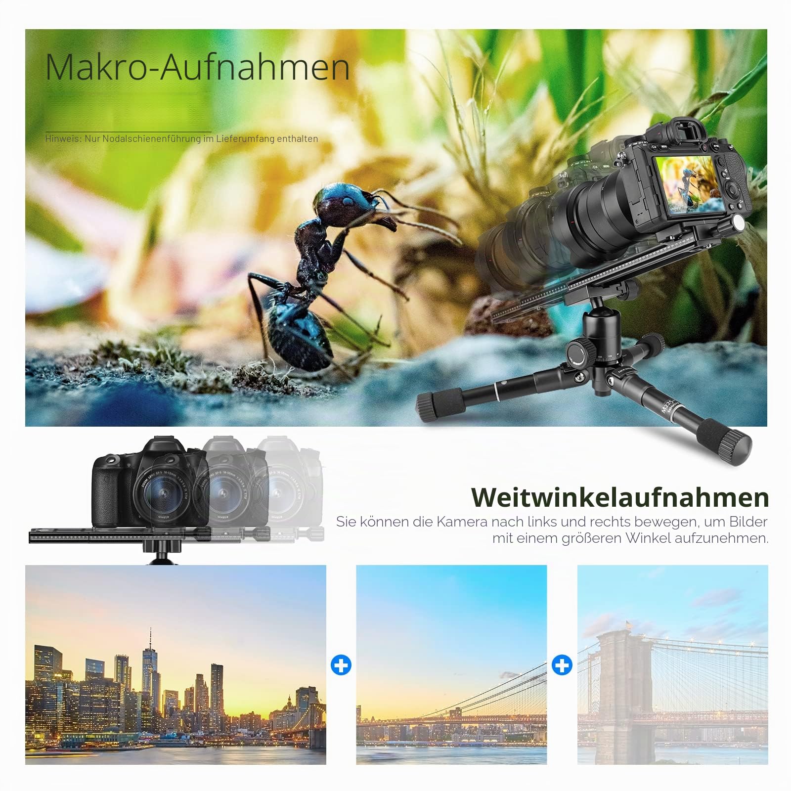 NEEWER 200mm Professionell Schiene Kamera Schieber Metall Schnellspannklemme für Kamera Kompatibel mit Arca Swiss