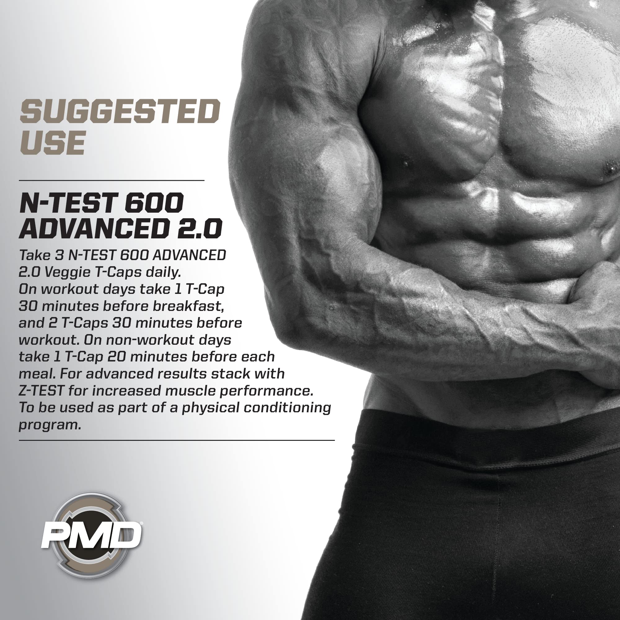 PMD Sports N-Test 600 Advanced 2.0 Nitric Oxide Booster - 90 Veggie T-Caps — Amazon image 8