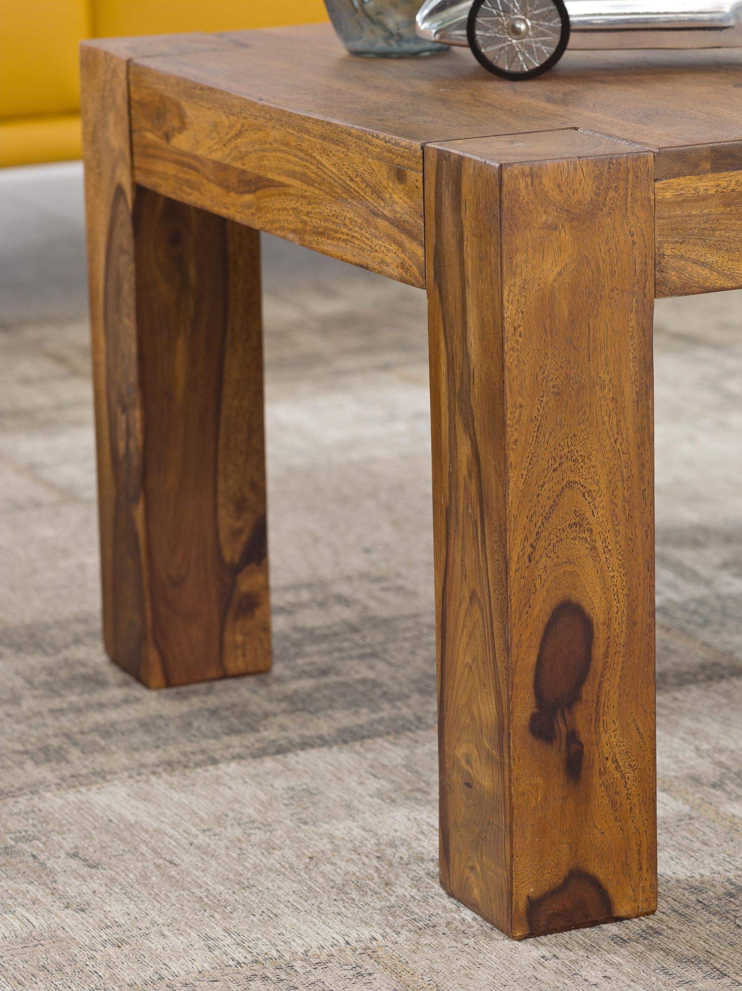 FineBuy Tavolino da caffè Legno Massello Sheesham 60 x 60 x 40 cm | Tavolino Salotto Naturale | Tavoli da Divano Design Moderno