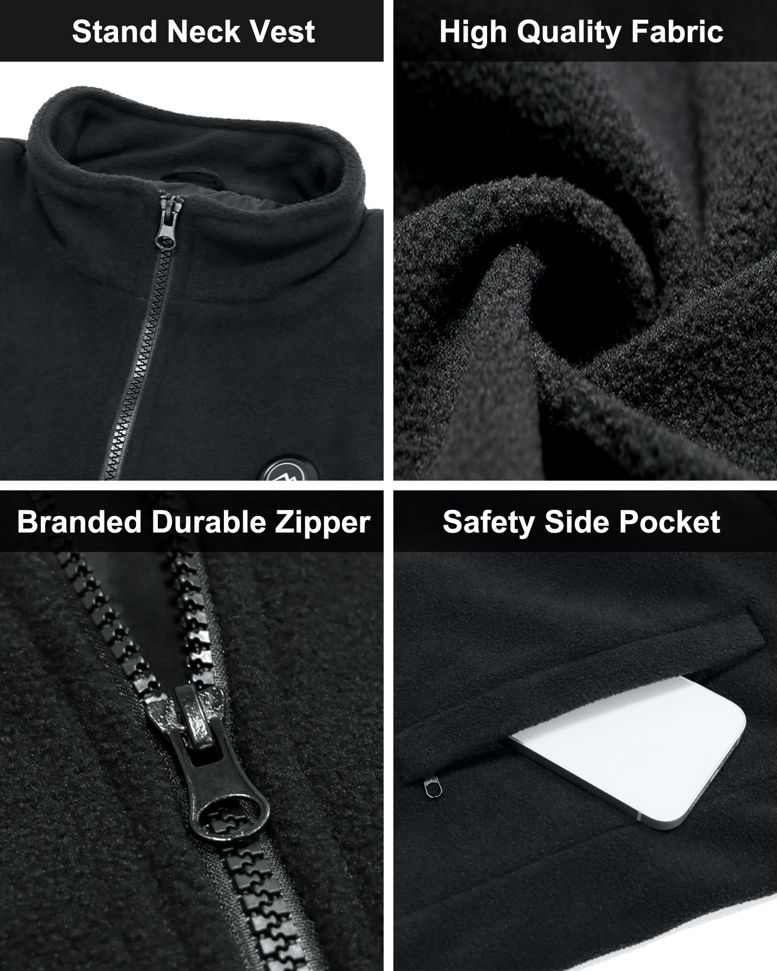 WUEAOA Gilet Riscaldato Donna con Batteria 10000mAh, Giacca Riscaldata Donna, Gilet riscaldante, Attività All’Aperto, Escursioni, Inverno