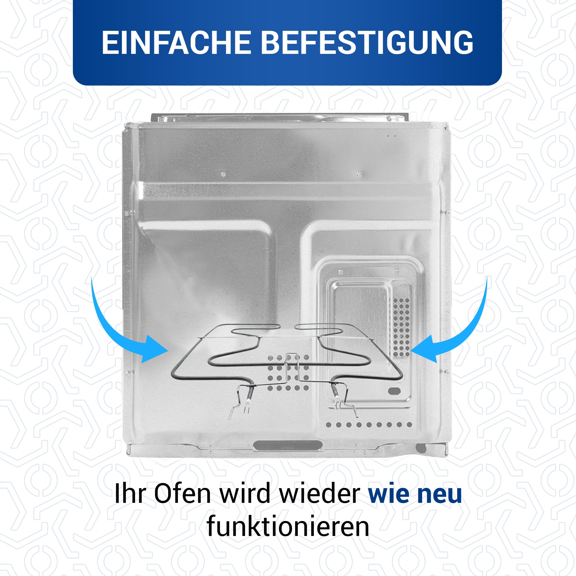 VIOKS Unterhitze Heizelement 230V 1300W Backofen Ersatz für Bosch 682466 | Heizung Backofenheizung, Ersatz für Balay Constructa Siemеns 00682466 Irca 2054R730 1R0D971001, Unten, Herd Ofen