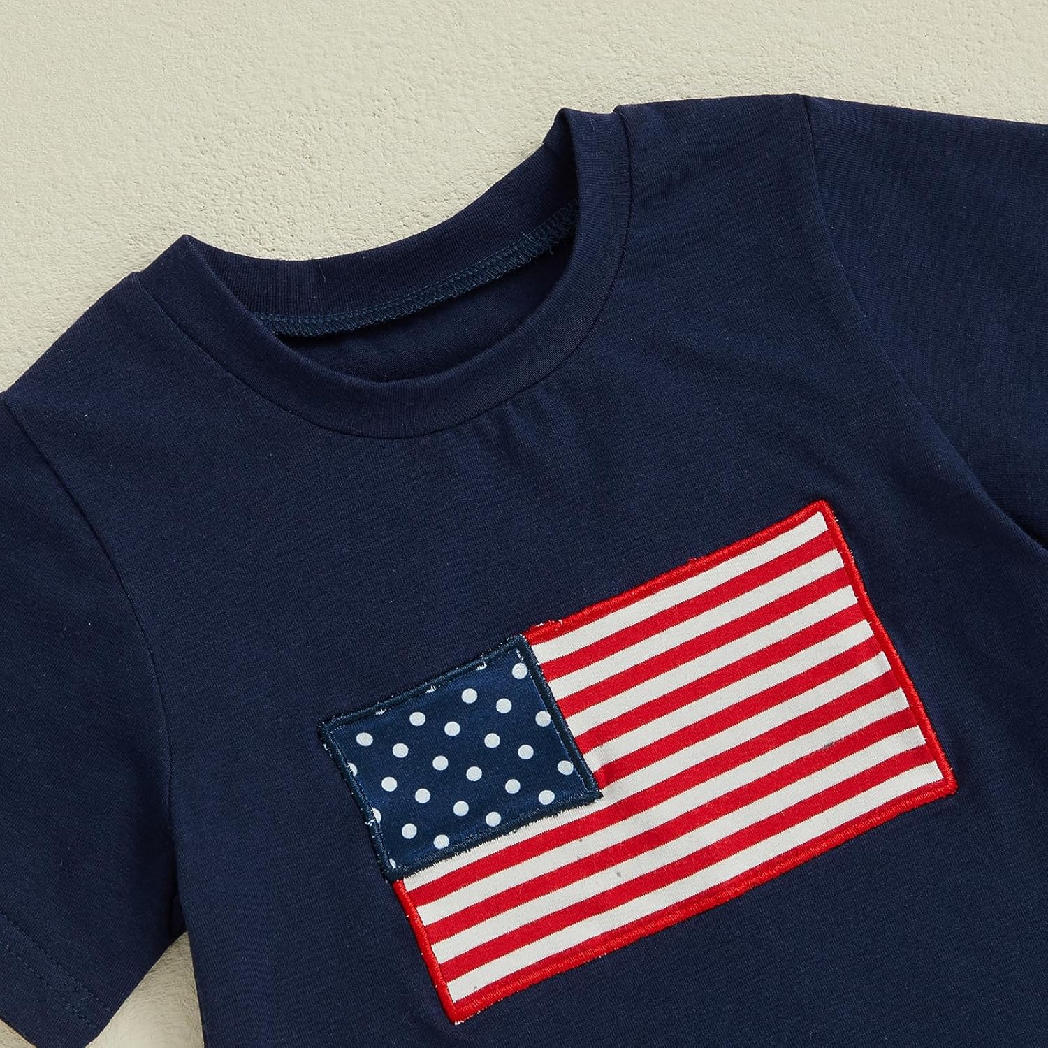 4th of July Toddler Baby Boy Clothes American Flag Ice Cream Embroidery Short Sleeve T Shirt Plaid Shorts 2Pcs Clothes - Image 6