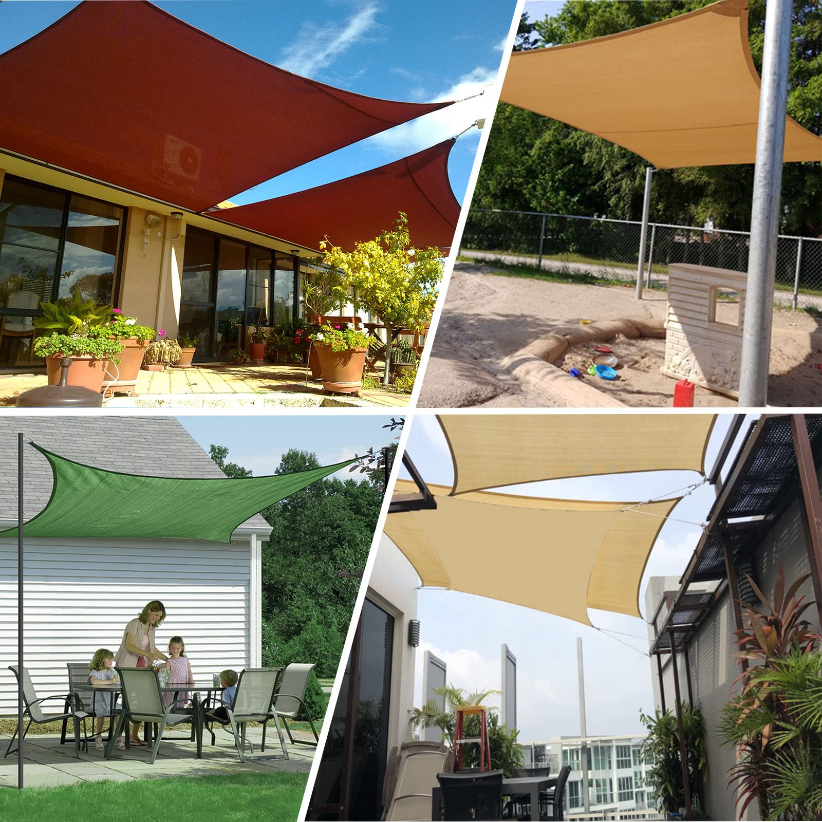 Sonnensegel Regenfest und Wasserdicht mit UV Schutz, Rechteck 4x5m, Sonnensegel für Balkon Garten Terrasse Sonnenschutz Sichtschutz Windschutz Wasserfest Wetterfest - Rotwein