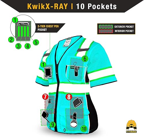 Miniatura 8 de KwikSafety - Charlotte, NC - Chaleco de seguridad Clase 3 para hombres y mujeres PPE Hi Vis, reflectante ANSI OSHA