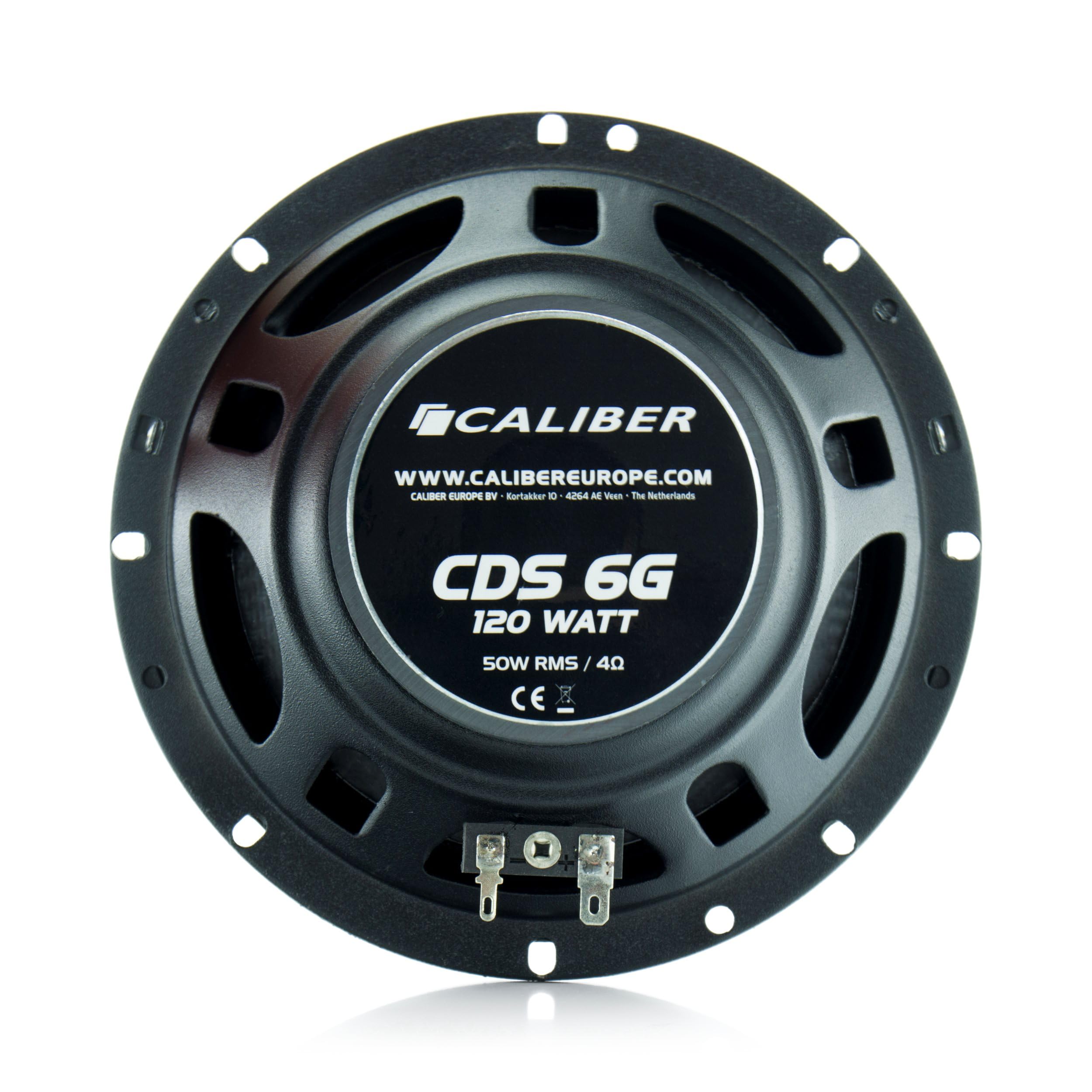 Caliber Haut Parleur Voiture - 2X Enceinte Voiture 120W - Matériel de Montage Inclus - Noir - 6,5 Pouces