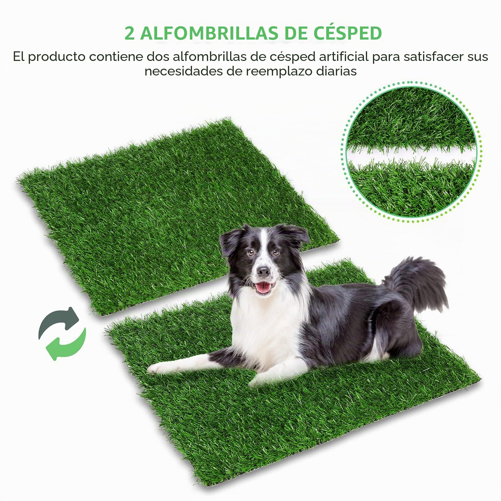 Sailnovo - Inodoro para Perros, Inodoro para Cachorros, Base de Entrenamiento con césped Artificial, 3 Capas, Orinal de Entrenamiento para Perros pequeños, Grandes y Mayores