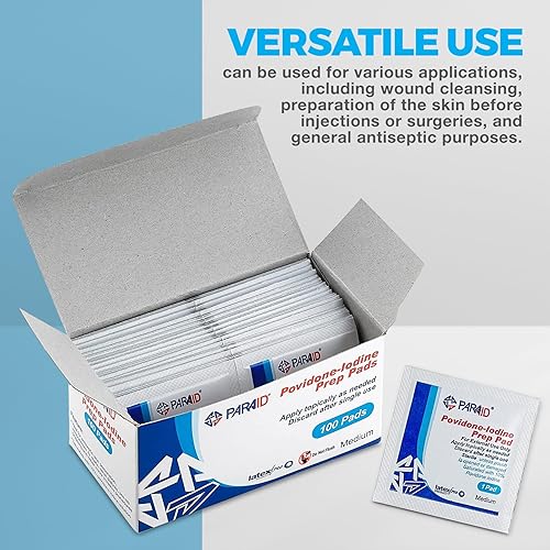 Miniatura 8 de Almohadillas de preparación de yodo - (caja de 300 unidades) Almohadillas de solución de preparación de yodo, hisopos de povidona yodo al 10% para