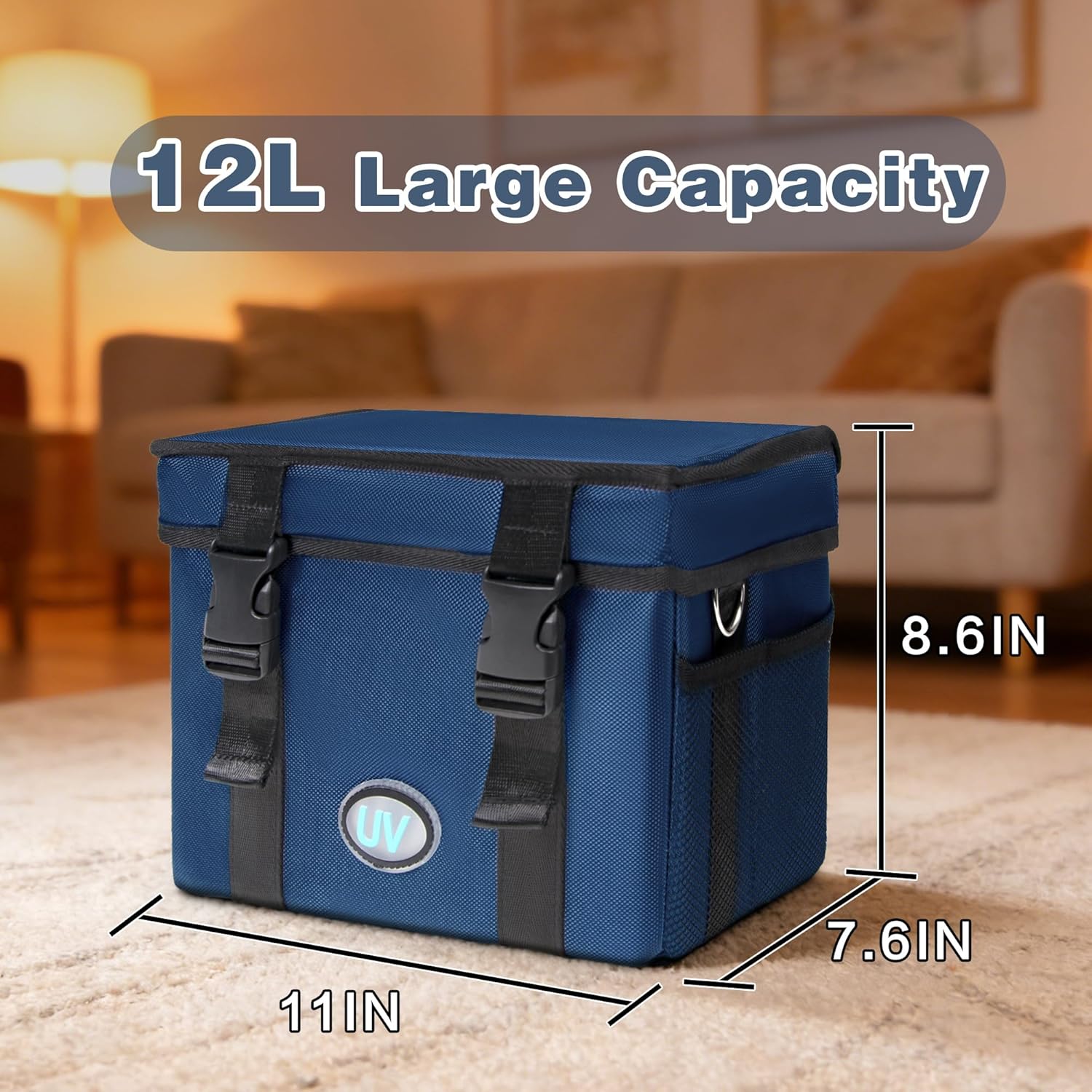 12L UV Sanitizer Box, Portable Sanitizing and Cleaning Machine with 3-Level Timer, Foldable UV Cleaner Box for Household Use, Ozone Free UV Cleaning Machine
