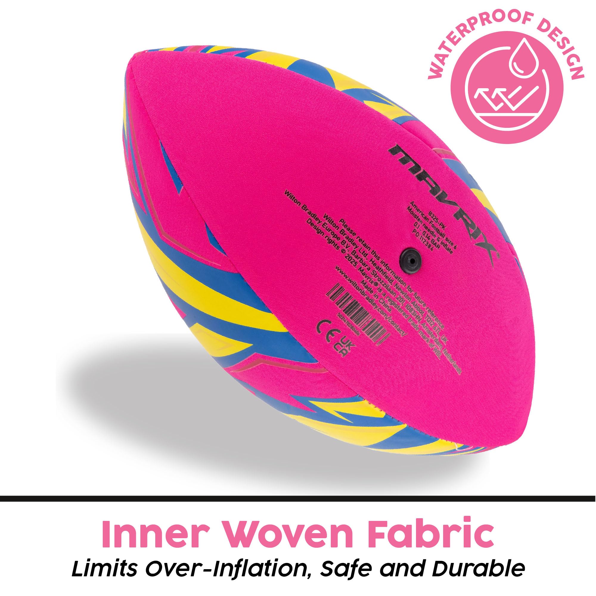 Mavrix American Football, Neopren, wasserdicht, Größe 6, weicher Griff, Ball für Kinder und Erwachsene, leicht, langlebig, Trainingsfußball für Strand, Garten und Spielen im Freien, schnell