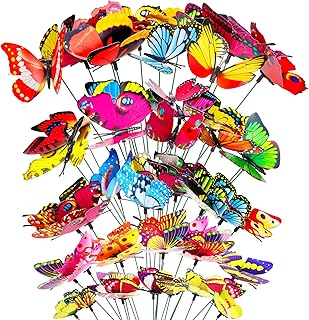 Butterfly Garden Stakes, Butterflies for Crafts, Garden Butterflies for Bouquets, Outdoor Decorations, Birthday Party Outdoor Yard Decor, 60PCS