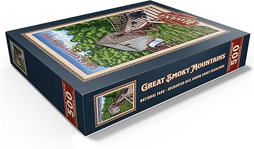Miniatura 3 de Great Smoky Mountains National Park  Enchanted Mill Among Smoky Highlands, póster de viaje vintage, rompecabezas de 500 piezas para adultos
