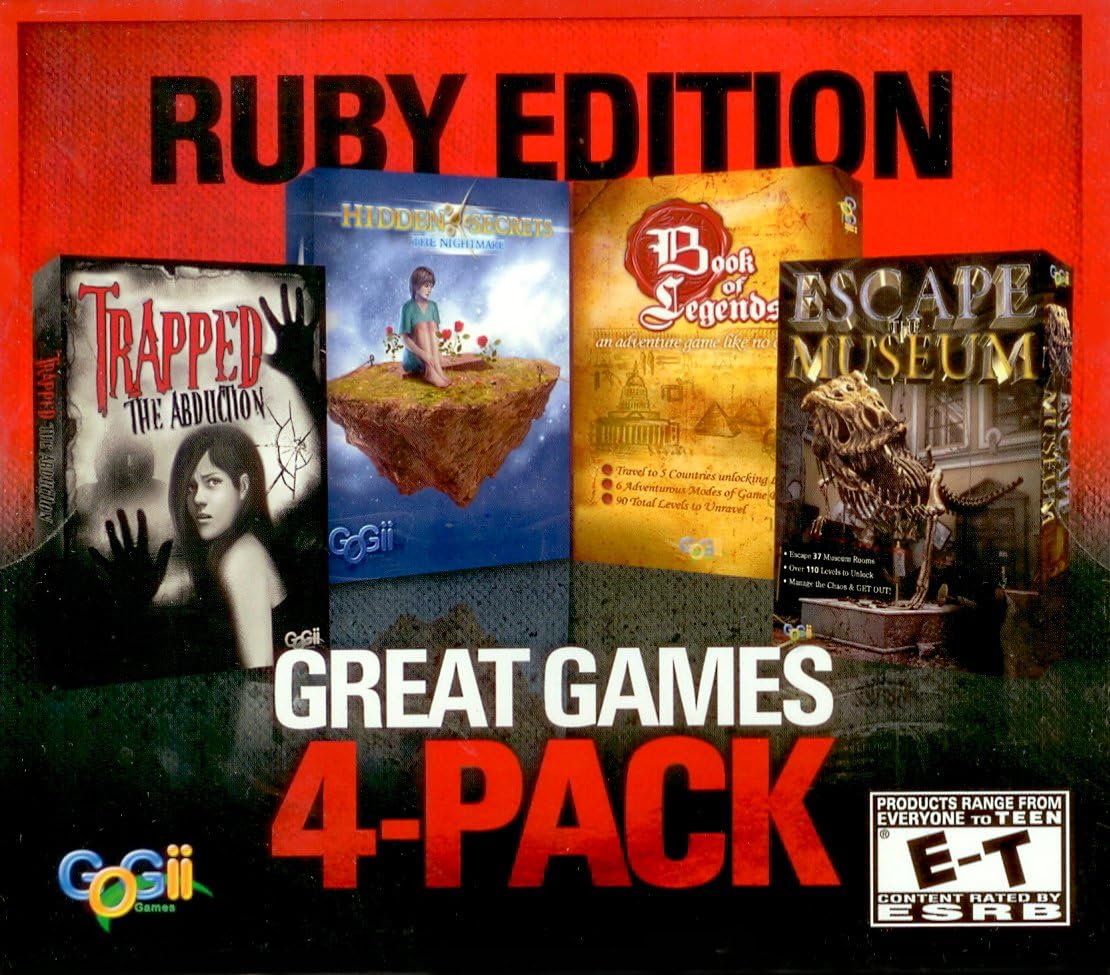 Ruby Editon Great Games 4-Pack: Trapped: The Abduction, Hidden Secrets, Book of Legends, Escape the Museum