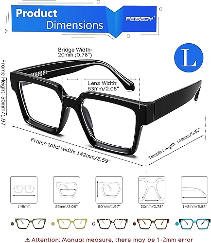 Miniatura 4 de FEISEDY Gafas de bloqueo de luz azul para mujeres y hombres, TR Retro Square Anti fatiga ocular Gafas Rectángulo Chic Look Marco B0037