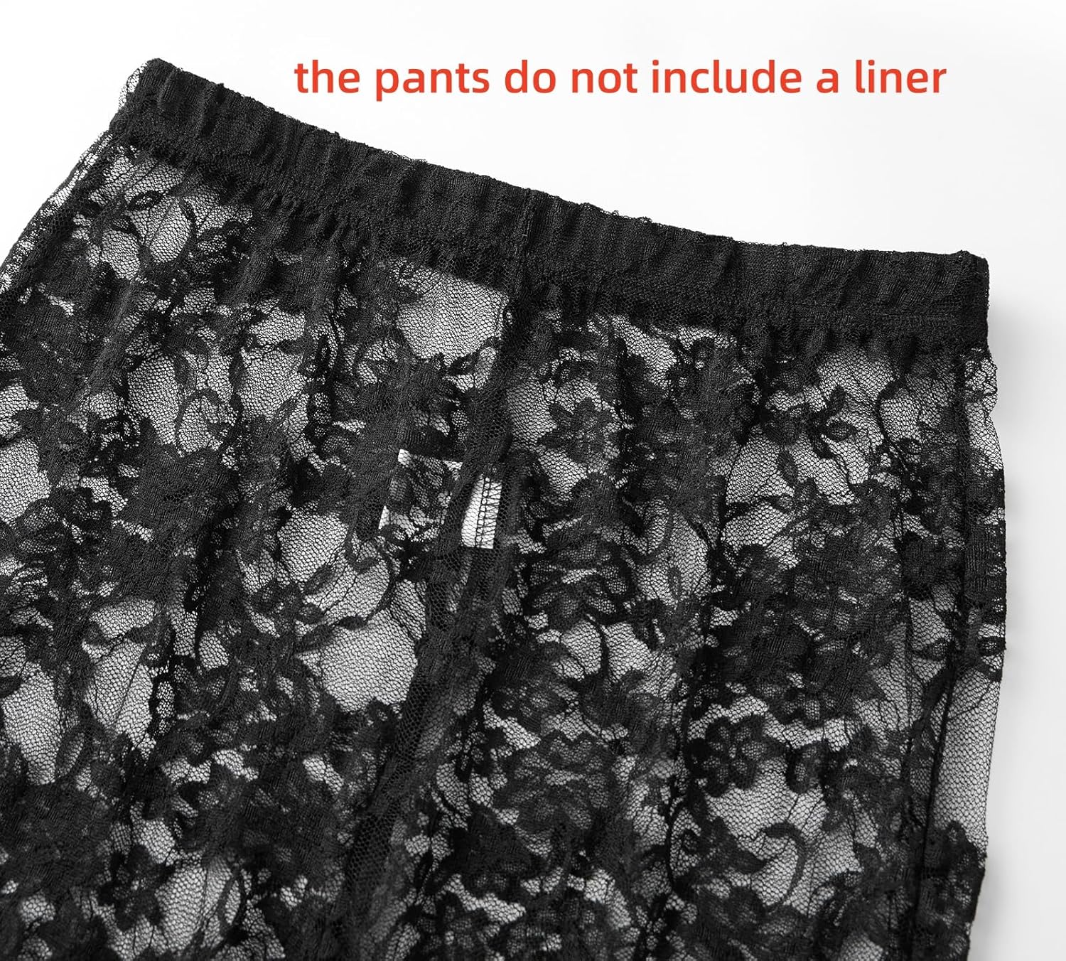 Sunloudy Women Lace Bell Pant Sexy See Through Flare Bottom Leggings Hollow Out Mesh Cover Up Trousers - Image 4