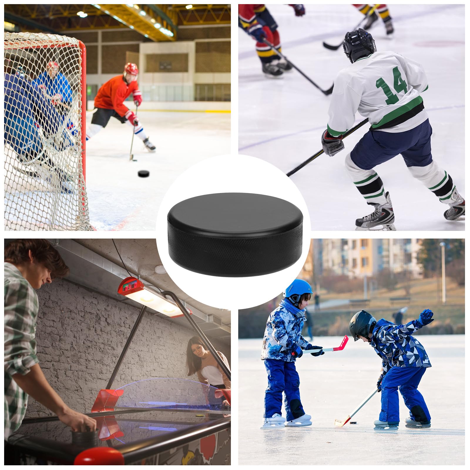 XIHIRCD 8pcs Palets de Hockey sur Glace, 7,5cm Diamètre Palets Hockey Mousse 2,5cm Épaisseur Légers Équipement Hockey pour l'Entraînement et l'Entraînement Classique Intérieur Bonne Élasticité (Noir)
