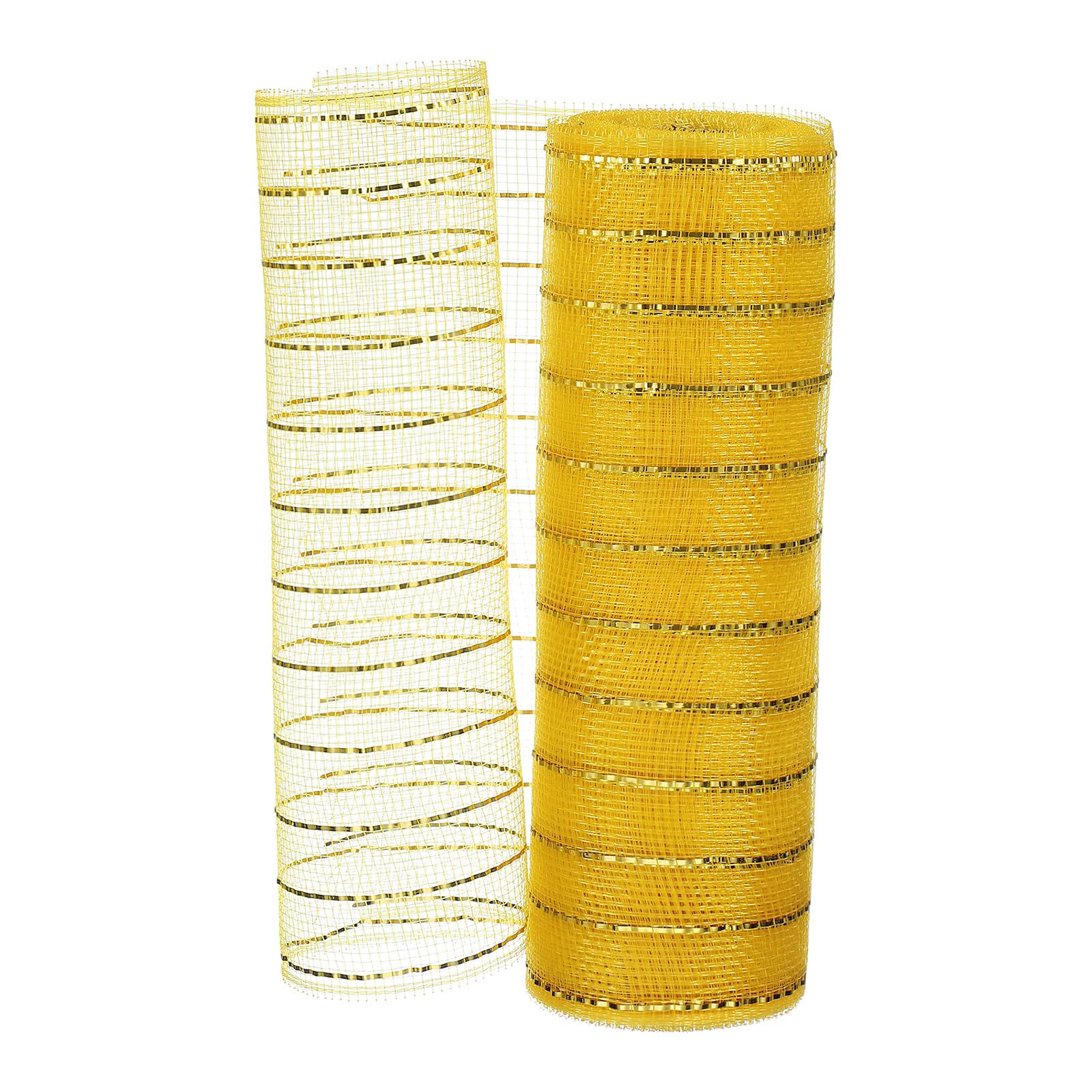 PATIKIL Decorative Mesh Ribbon, 10 Inch x 10 Yard Mesh Ribbon Roll Foil Metallic for Christmas Tree Wreath Decoration Gold