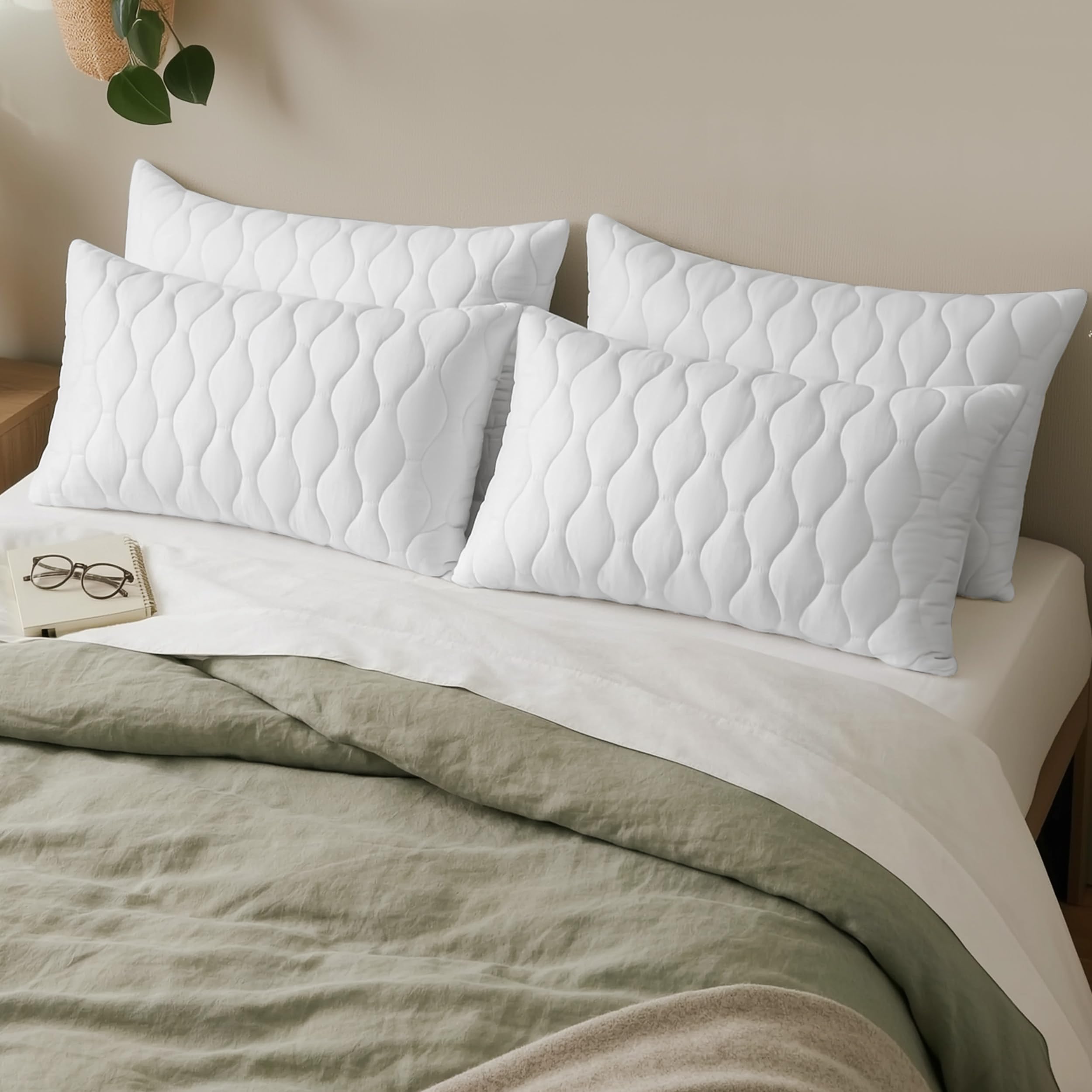 Utopia Bedding Cuscini trapuntati 70x90 cm Bianco