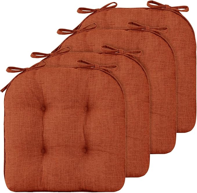 LOVTEX Tufted Chair Cushions for Dining Chairs 4 Pack Non