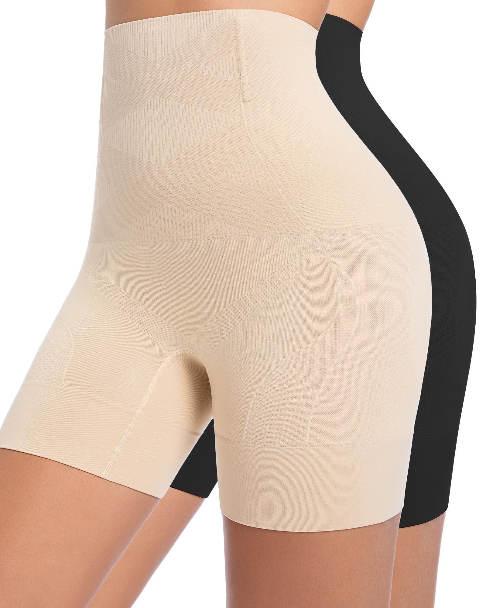 YADIFEN Bauchweg Unterhose Damen Hohe Taille Shapewear mit Doppelschichtiger Druckunterstützung, Starke Bauchkontrolle Figurformende Unterwäsche Atmungsaktiv Bequem Miederpants