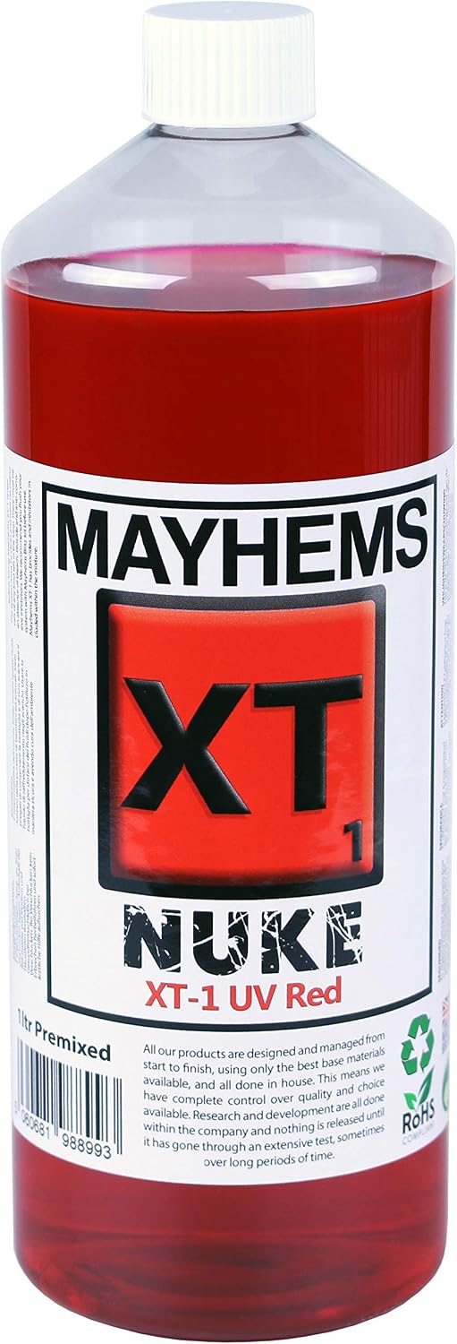 Mayhems - PC Coolant - XT-1 Premix - Thermal Performance Series, UV Fluorescent, 1 Litre, Candy Apple Red