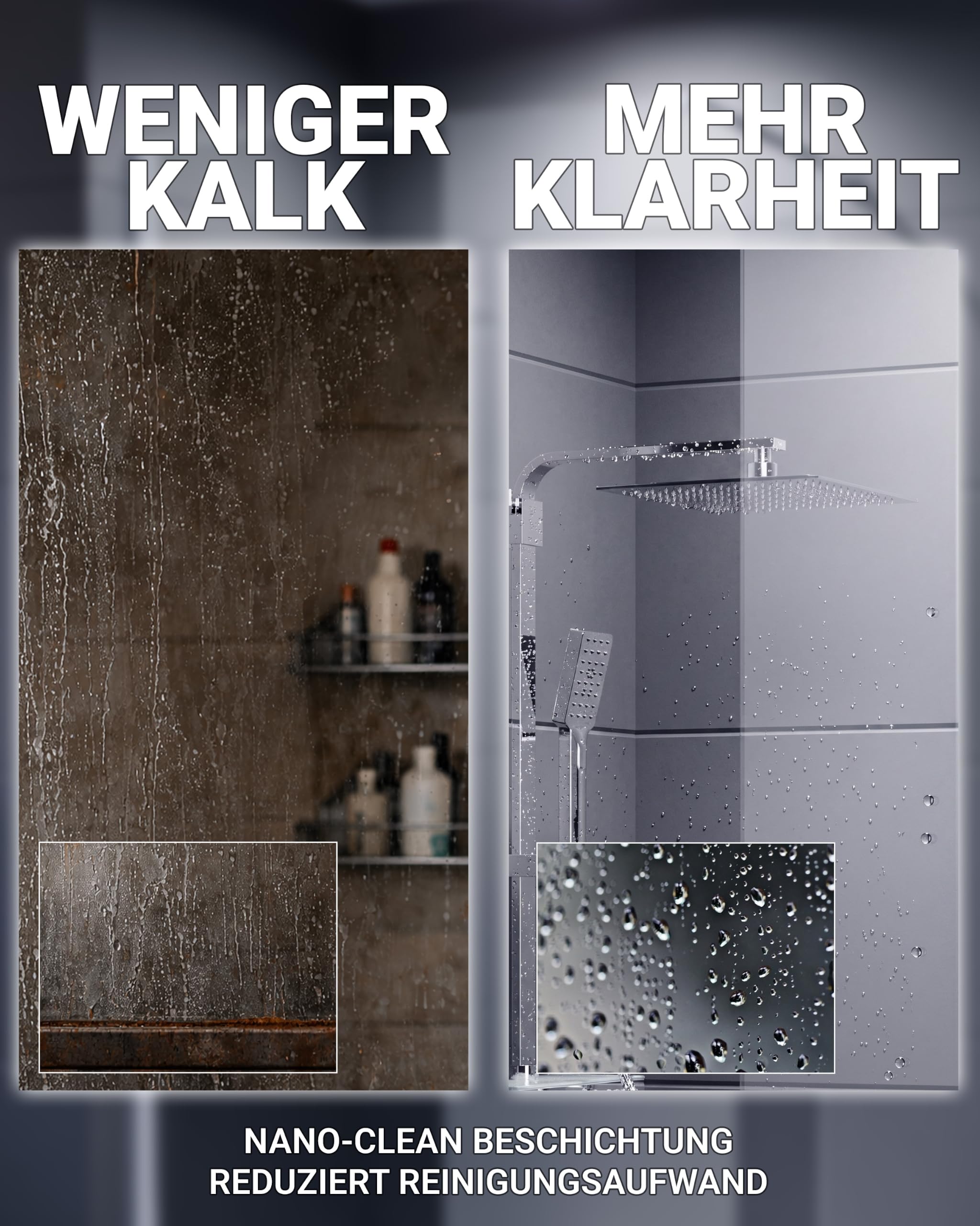 Duschwand 120x200 cm Palladium Walk In Neo 8 mm Glaswand mit Nano Clean Beschichtung Glasversiegelung Duschabtrennung Duschkabine begehbare Dusche 1200 x 2000 mm (116-117,5 cm)