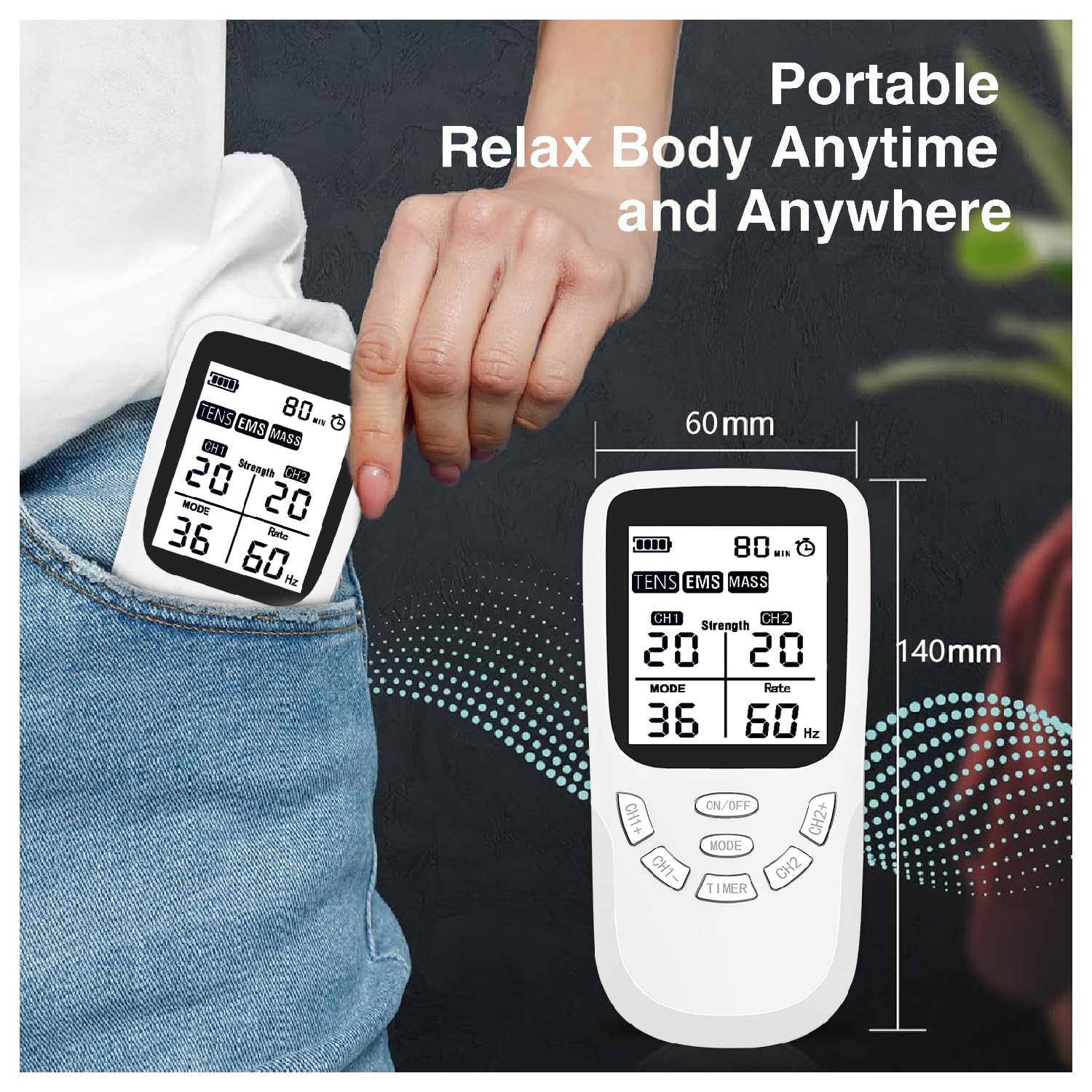 TENS Professionale Elettrostimolatore Muscolare Ricaricabile con USB–36 Programmi,40 Livelli di Intensità,Sollievo Dolore Cronico e Acuto,Rilassare per Schiena,Cervicale,Articolazioni,Sciatica e Corpo