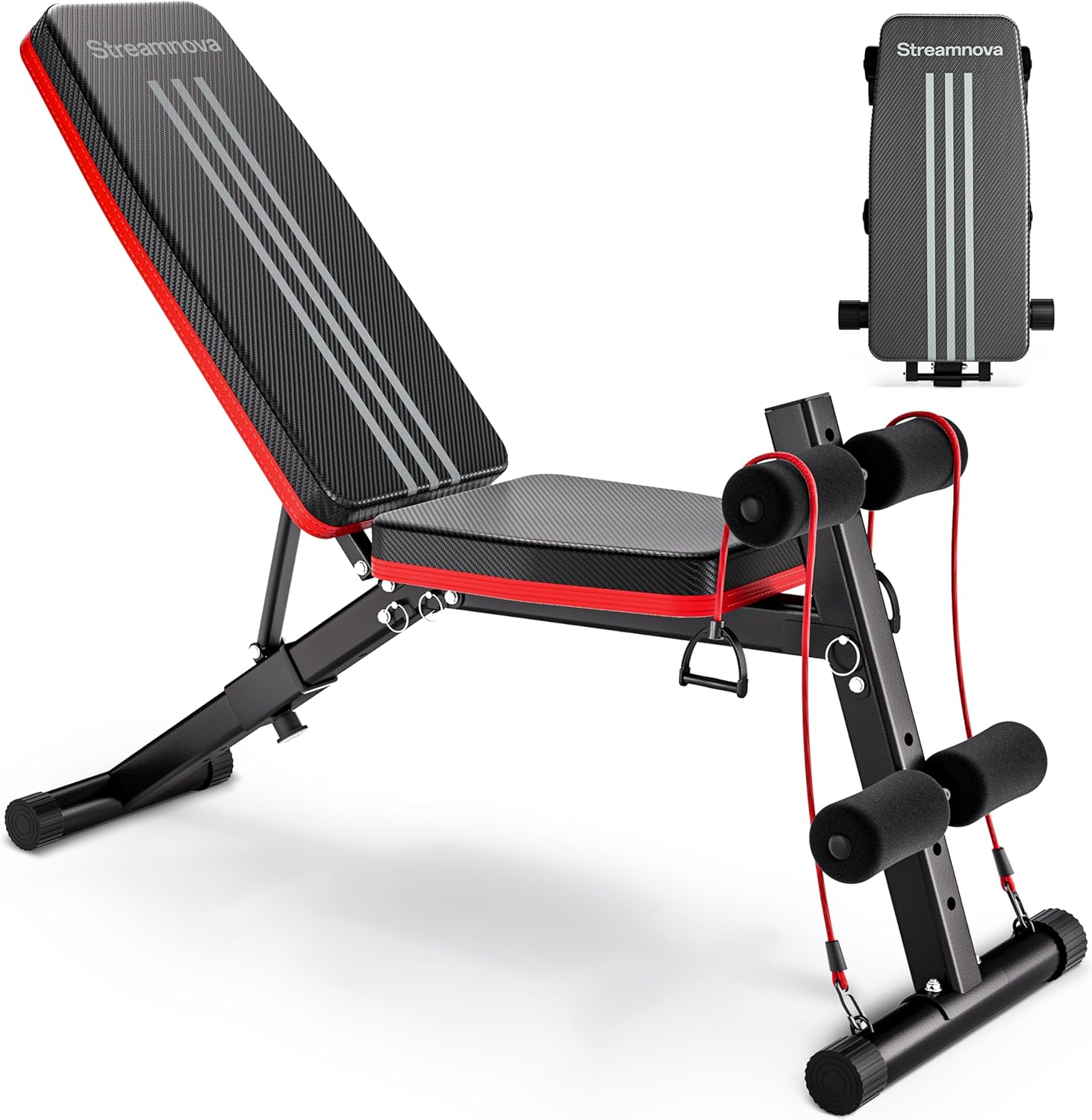 Adjustable Weight Bench, Folding Weight Bench for Home Gym, 6 Backrests Adjustable Bench with 1000LBS Weight Capacity for Bench Press Strength Training Exercise