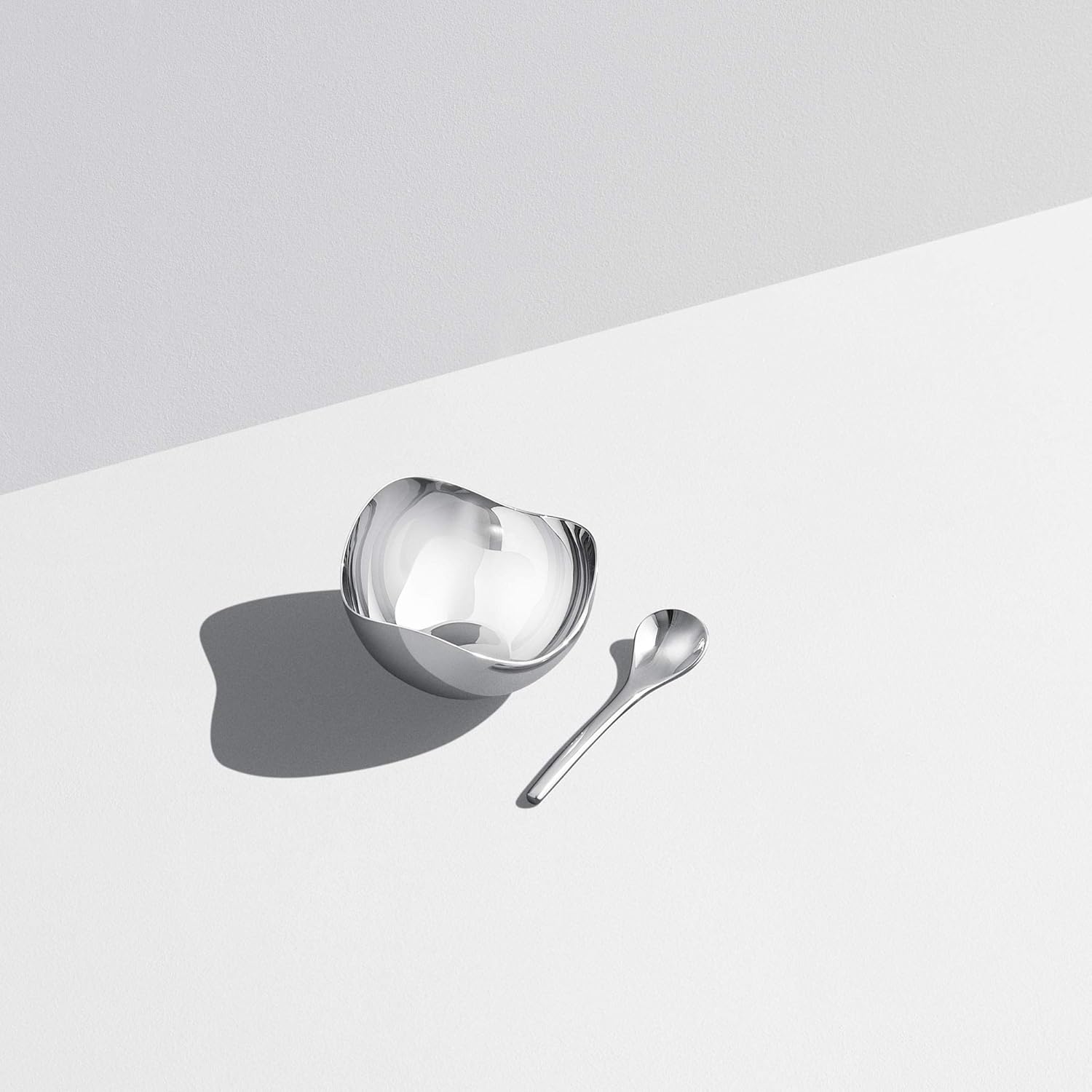 Georg Jensen Bloom Salt Cellar with Spoon