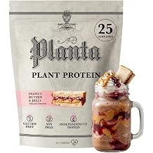 Ambrosia Plant Based Protein Powder 20g | Clean Vegan Pea Protein Powder | Gluten & Dairy Free, Keto Friendly, No Added Sugar | 25 Servings | Peanut Butter & Jelly