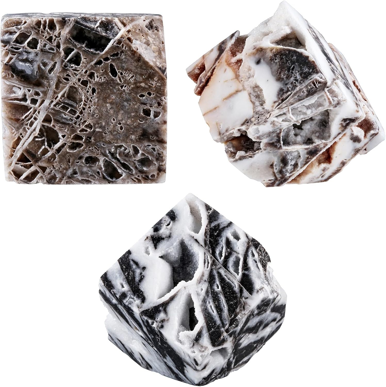 SUNYIK Natural Sphalerite Crystal Cube with Corner Cut, Drusy Geode Crystal Essential Oil Diffuser Mineral Specimen for Home Office Decor Reiki Healing Meditation