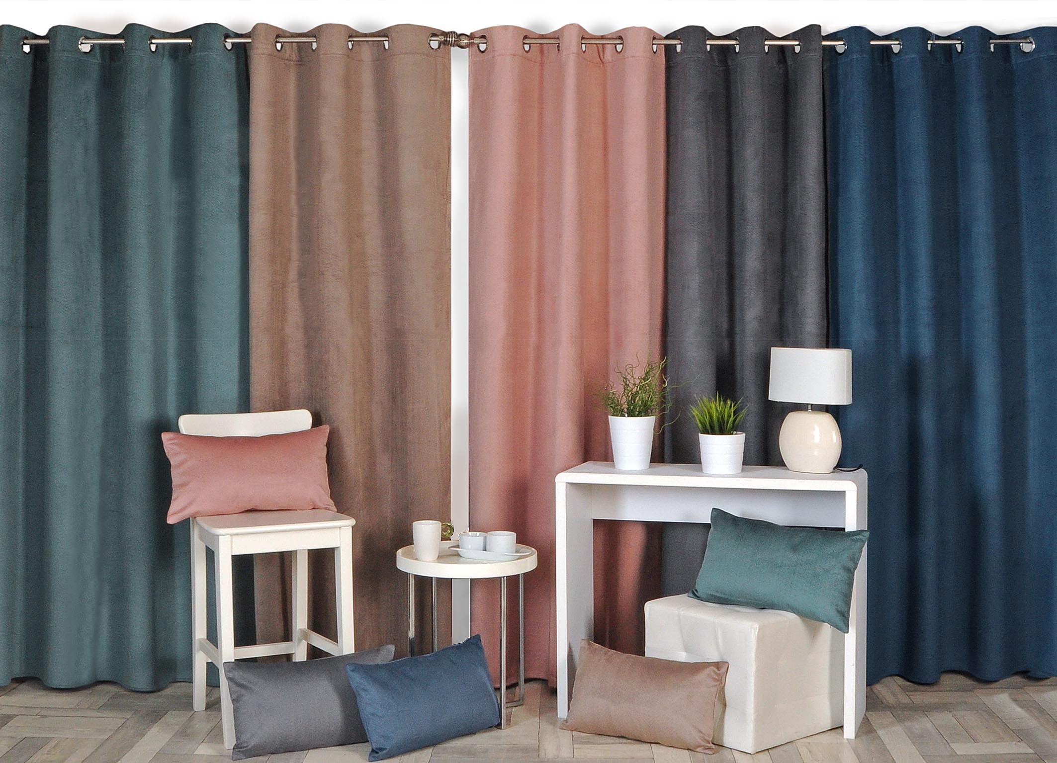 Atout Ciel Rideau occultant Thermique Velours frappé doublé Polaire à œillets 140x240cm prêt a Poser, Gris