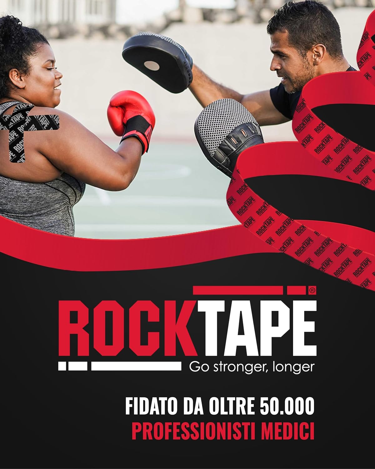 RockTape Extra Sticky Kinesiology Tape - Athletic Tape for Muscle Pain Relief, Injury Recovery - Microscopic Skin Lifting & Decompression - Sweat & Water Resistant - Image 6