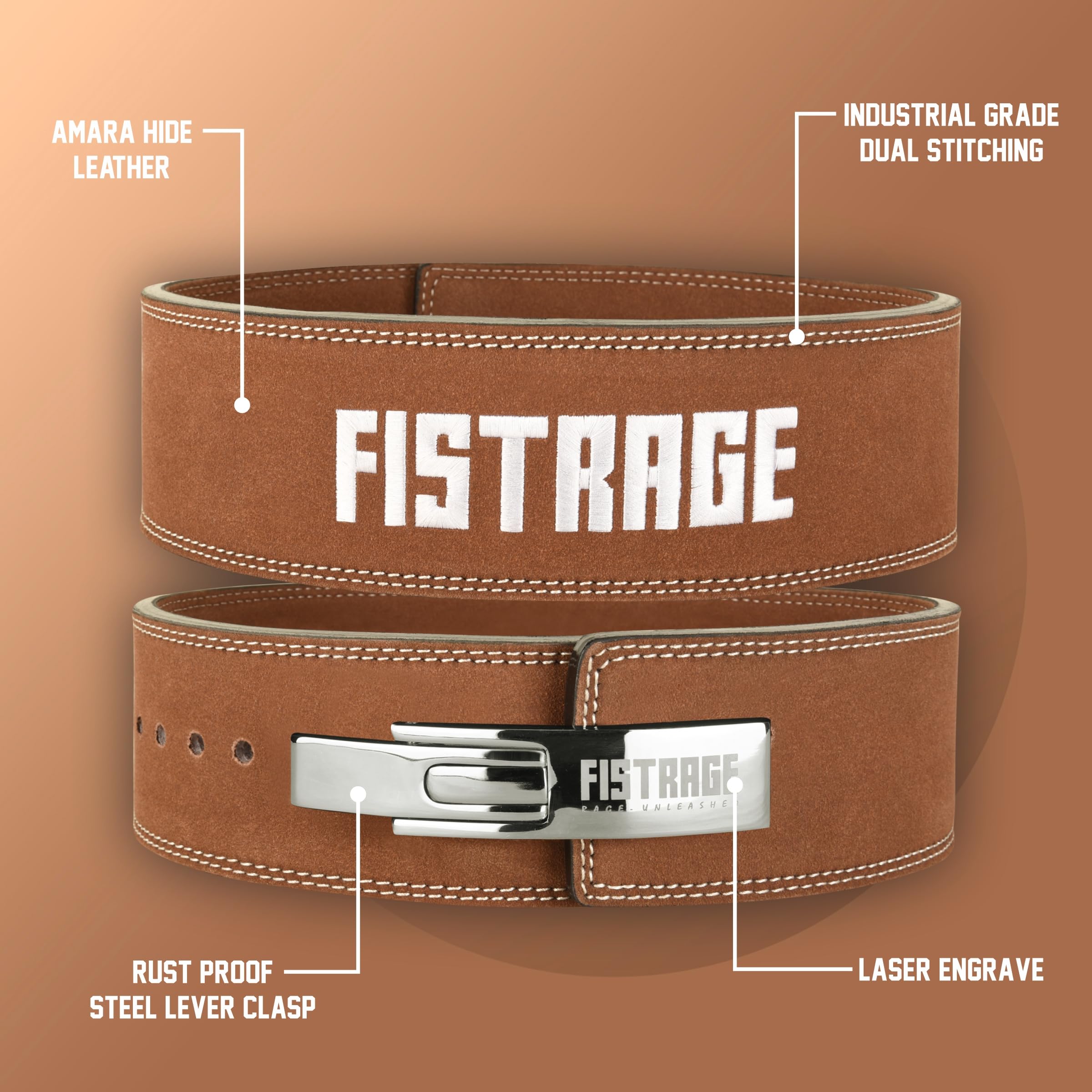 FISTRAGE Ledergürtel mit Hebelschnalle, für Gewichtheben, Rückenstütze, für Männer und Frauen, Training, Fitness, Übung für harte Workouts, Powerlifter, unterstützt den unteren Rücken, Schwarz