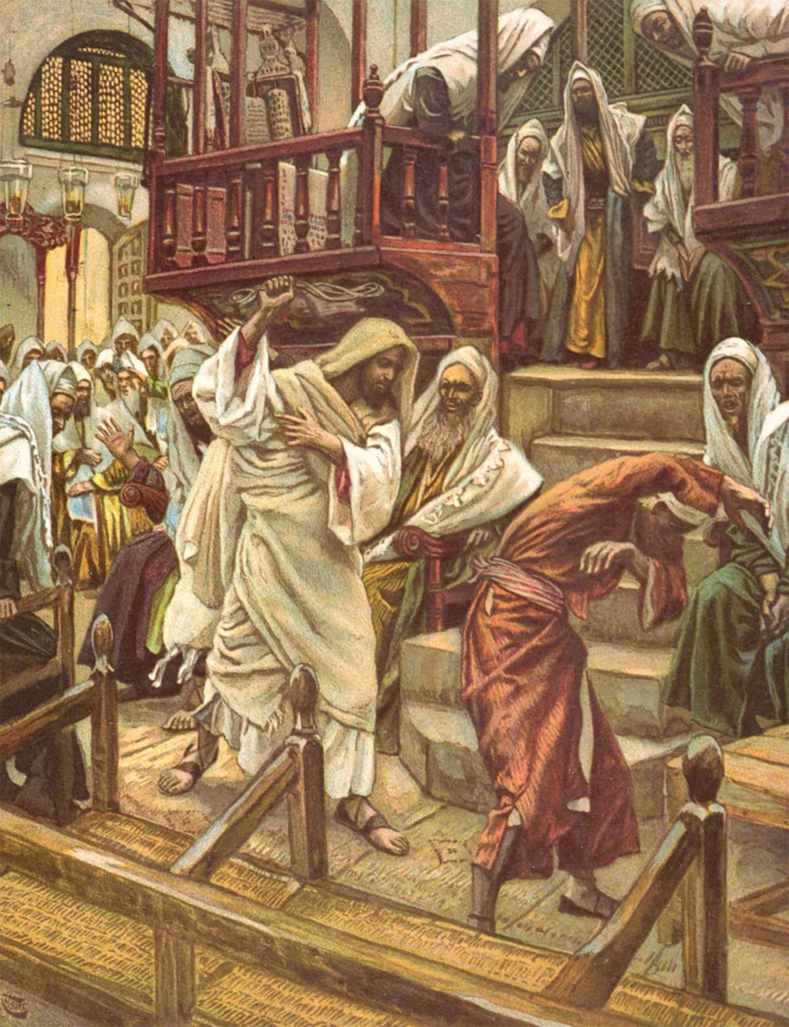 POSTERIIk Famous Animal Posters Vintage Picture Jesus Heals a Man Possessed by Jacques Modern Wall Decor for Home Decor 60x90cm