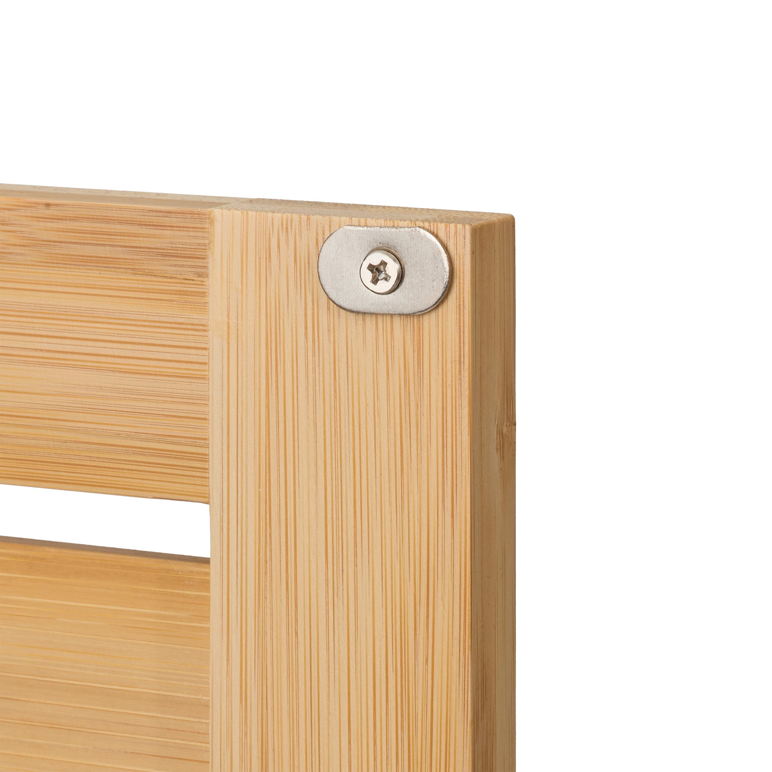 Relaxdays Mobiletto Sottolavabo, HLP: 60x60x32 cm, Armadietto Lavandino, Mobile da Bagno, MDF e bambù, Naturale Bianco