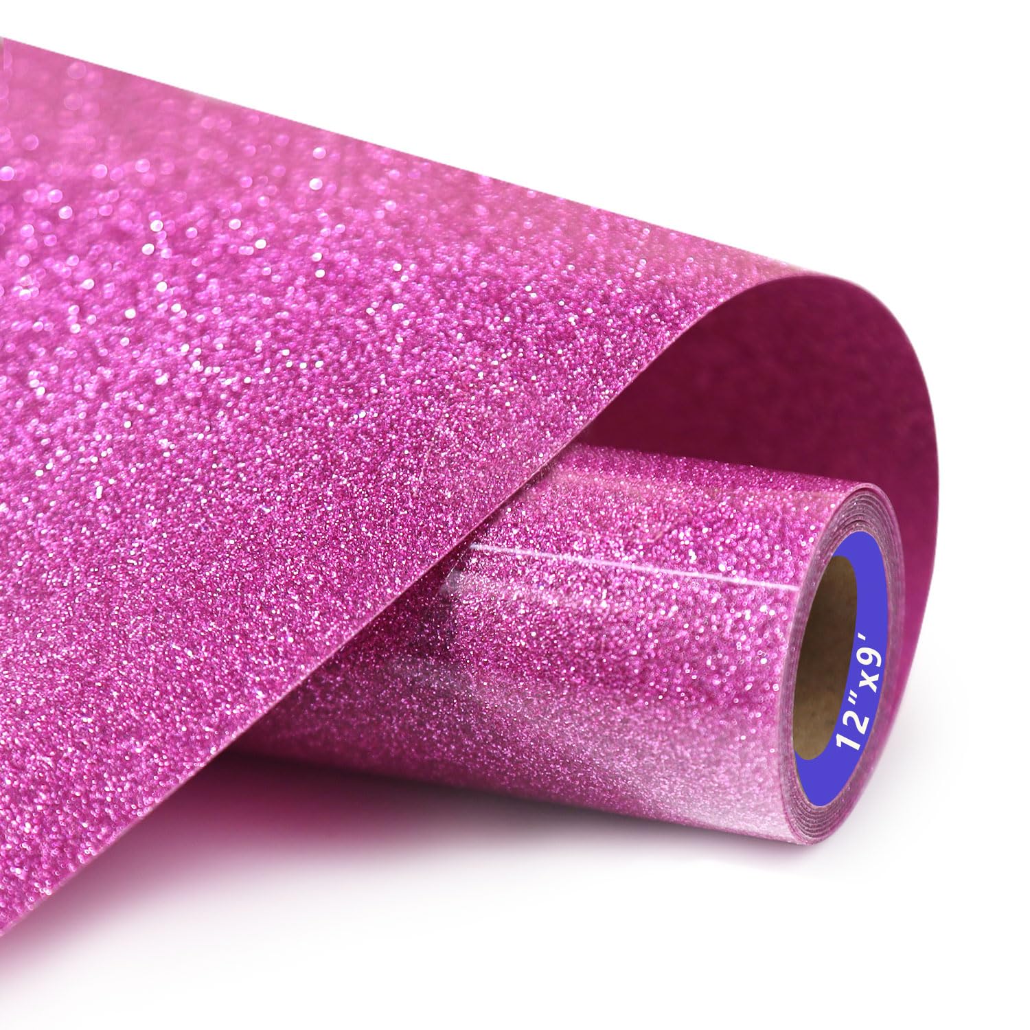 HTVVETUR Glitter HTV Vinyl Rolls Heat Transfer Vinyl - 12" x 9ft Glitter Lilac HTV Vinyl for Shirts, Iron on Vinyl for Cameo - Easy to Cut &amp; Weed for Heat Vinyl Design (J010 Glitter Purple-9ft)