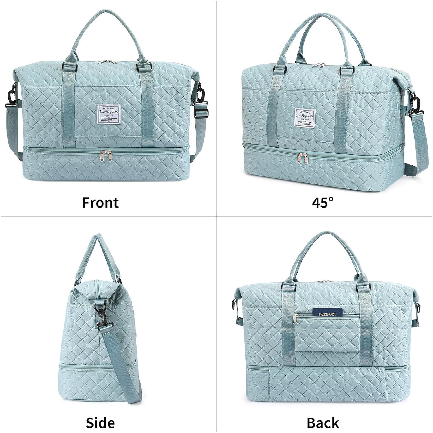 Travel Duffle Bag for Women Weekender Bags with Shoe Compartment Overnight Carry On Gym Tote Bag with Toiletry Bag - Image 4